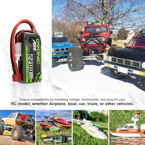 2S 2200mAh 7.4V Lipo Battery with T Connector 2 Packs D5005