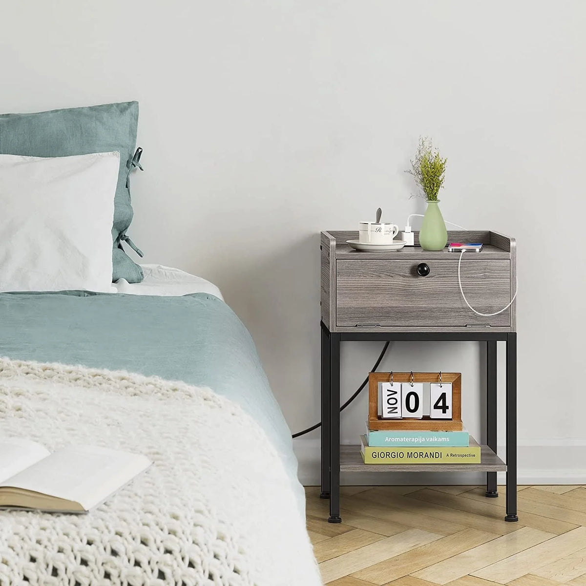 Bedside End Table with Storage Drawer R60967