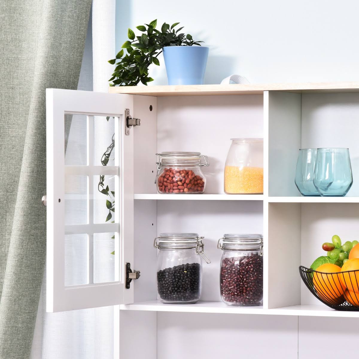 White Kitchen Pantry Cabinet W8659