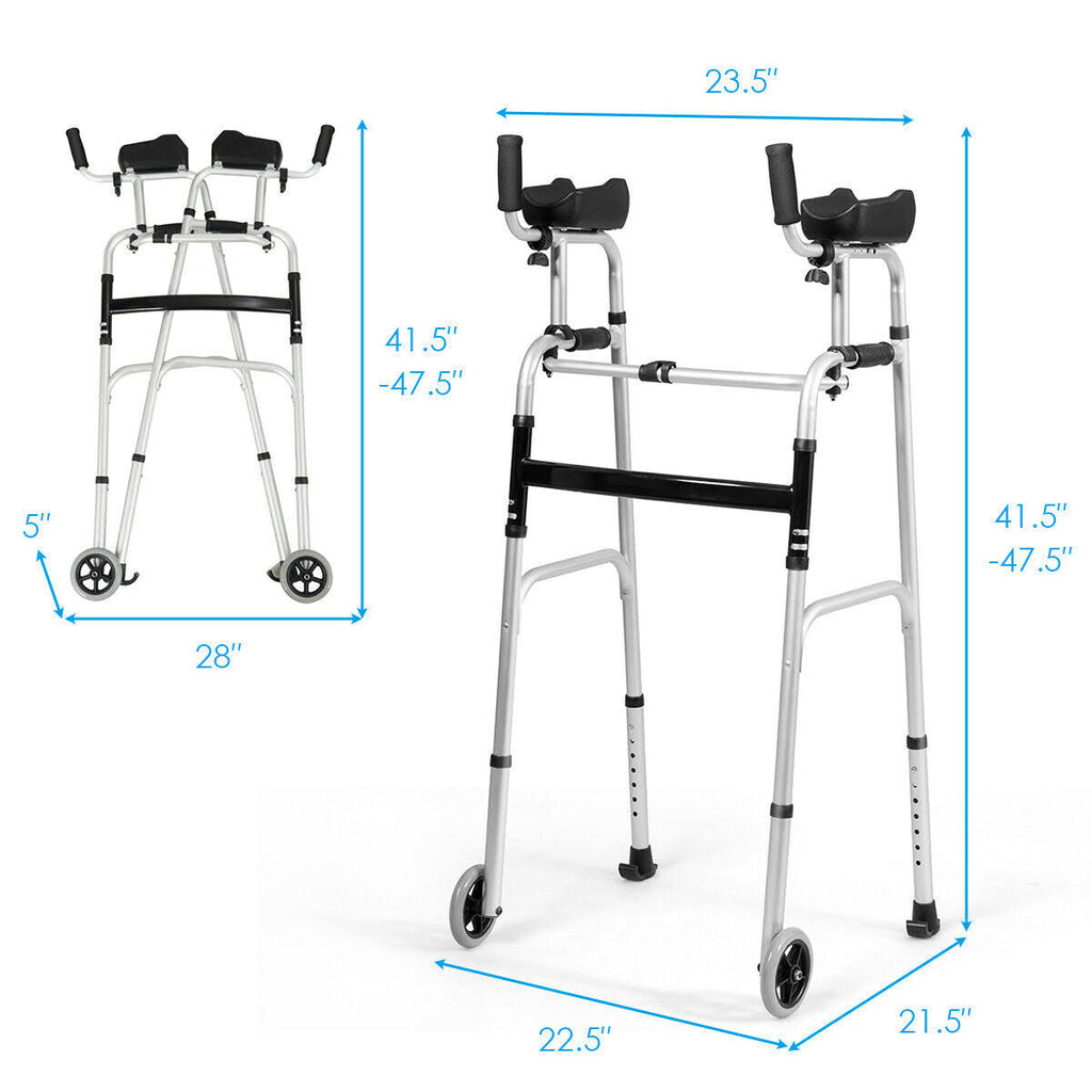 Folding Height Adjustable Walking Frame with Armrest J894150
