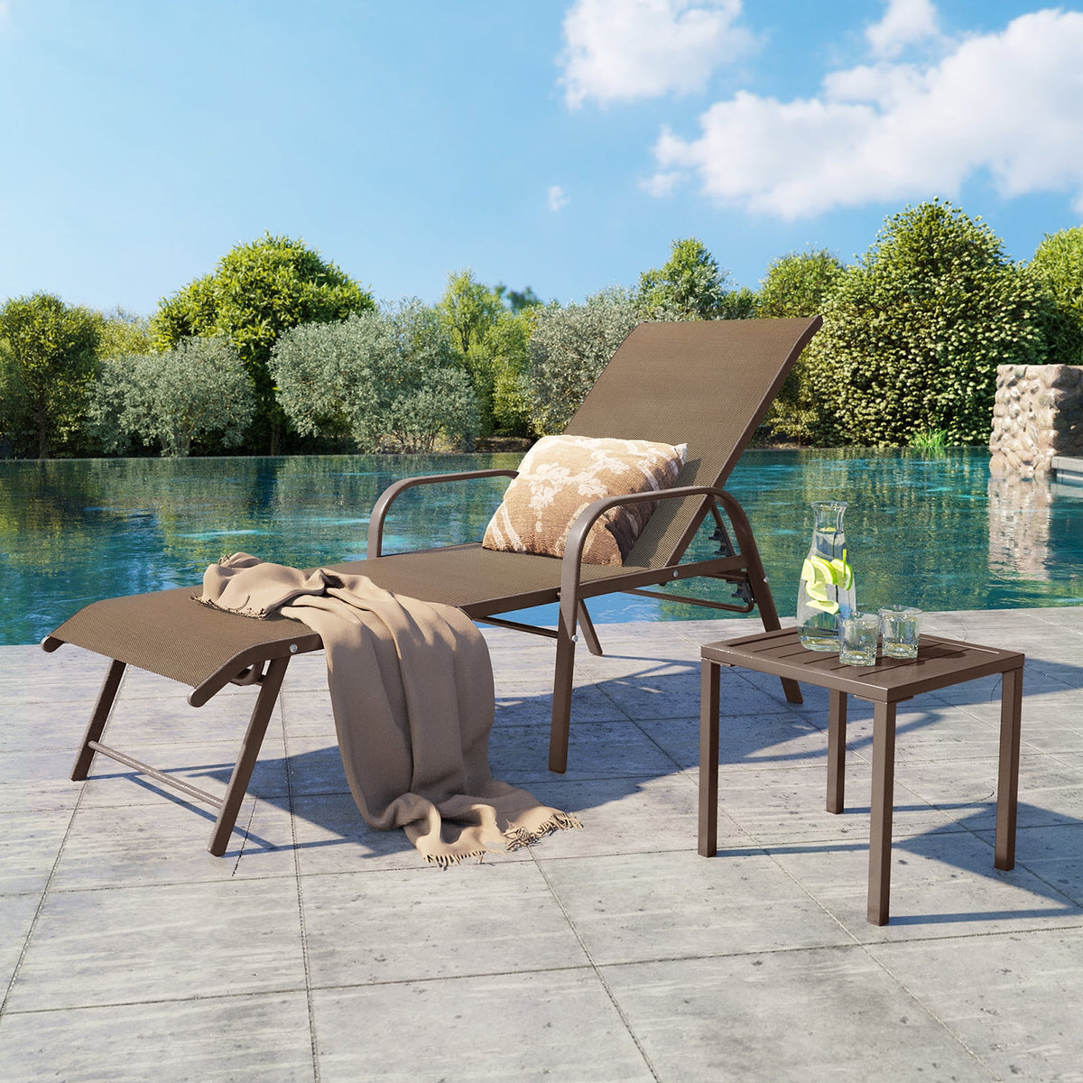 Brown Square Aluminum Bistro Table R3272