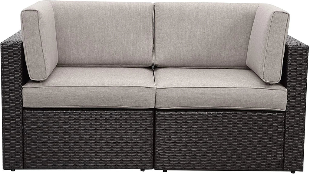 Tan Resin Wicker Modular Sectional G789