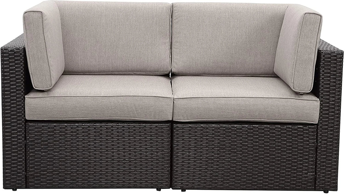 Tan Resin Wicker Modular Sectional G789