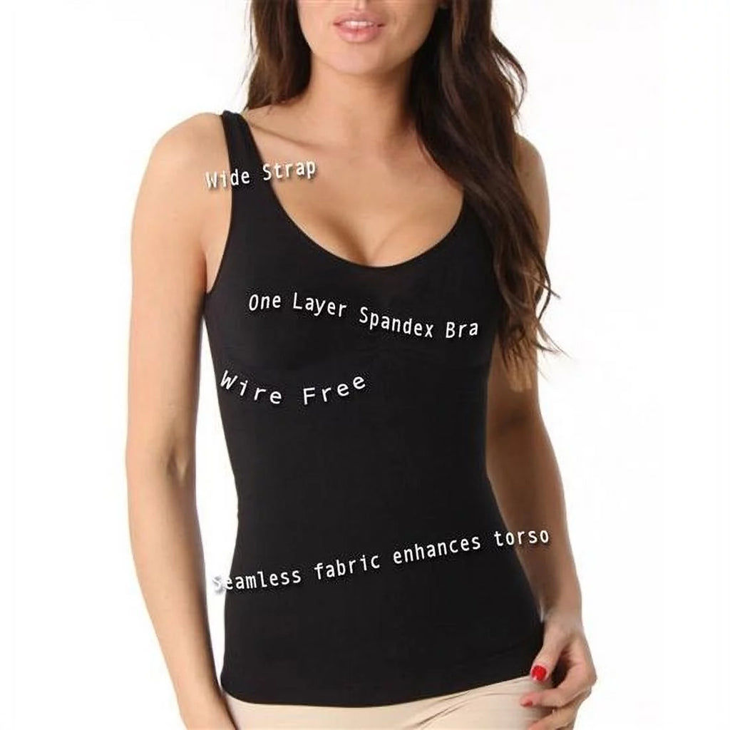 Plus Shapewear Tank Top with Wire-free Bra B756565
