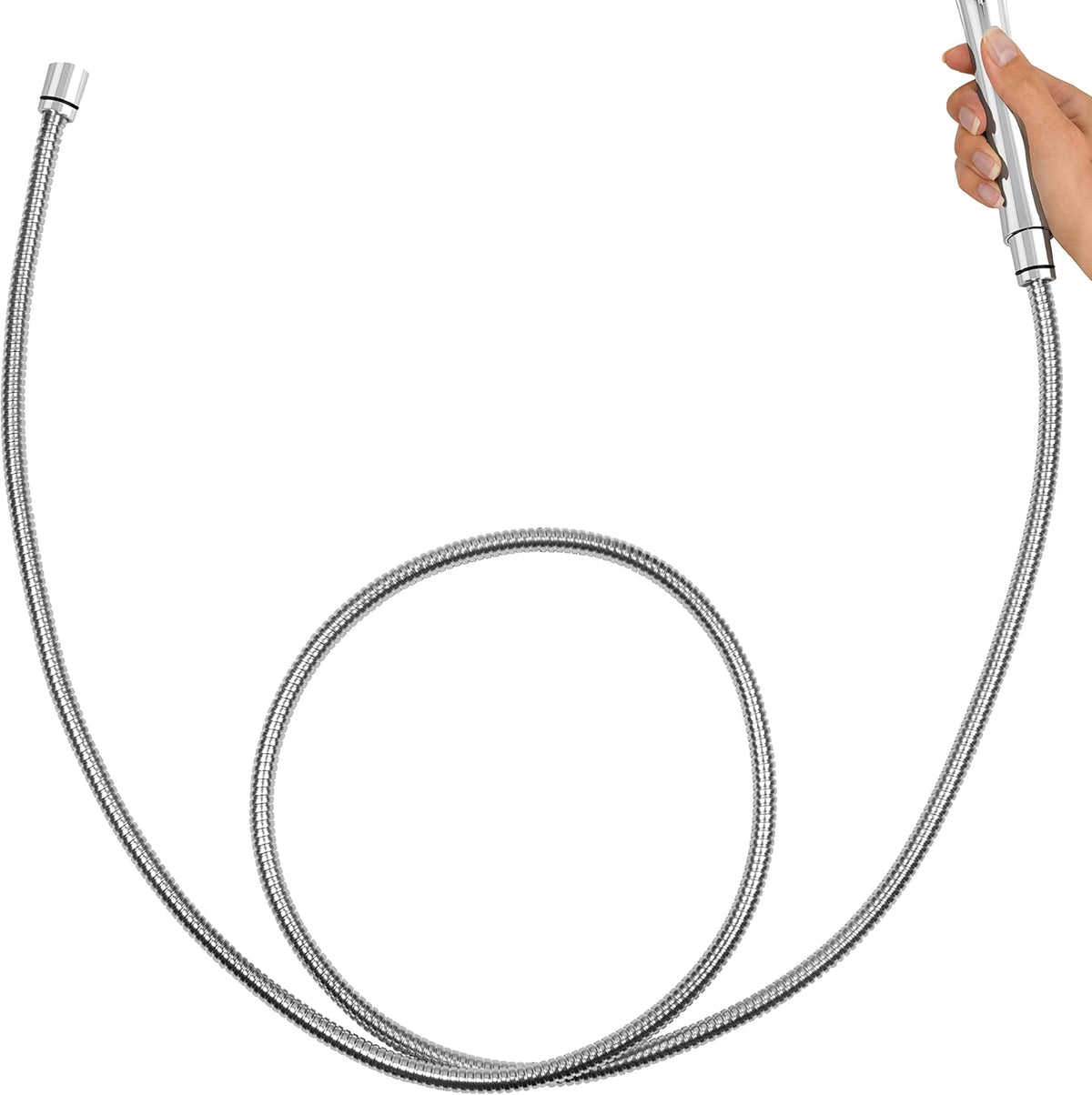 High Pressure Handheld Shower Head with 5-Foot Hose, 96-inch Metal Shower Hose Pack of 2 K628218