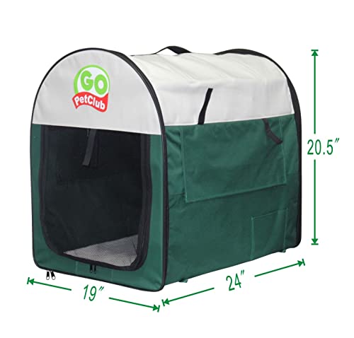 43" Soft Collapsible Dog Crate with Durable Mesh Windows, Forest Green Camo Q997941