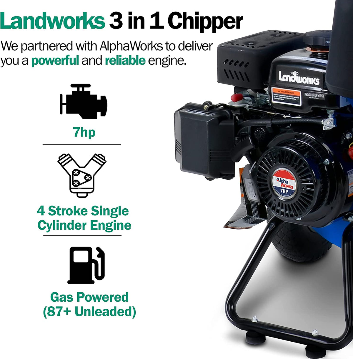 7HP 212CC Gas Wood Chipper Shredder Mulcher I710698