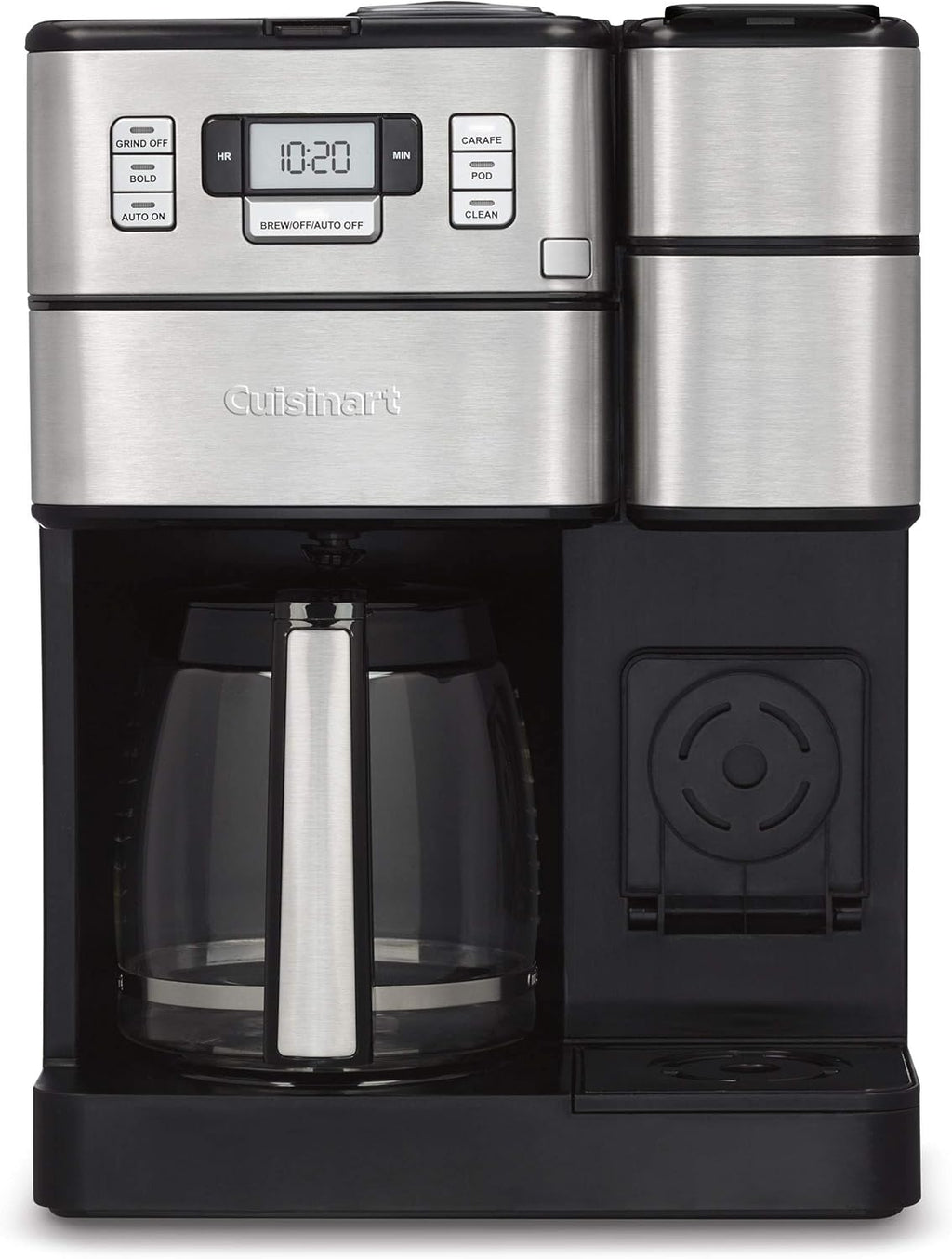 Black/Silver Coffee Center with Built-in Coffee Grinder, Coffeemaker and Single-serve Brewer P312302