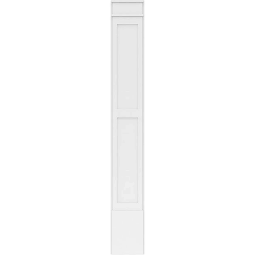 12x22W x 90x22H x 2x22P Two Equal Flat Panel PVC Pilaster with Decorative Capital & Base (Pair) B234
