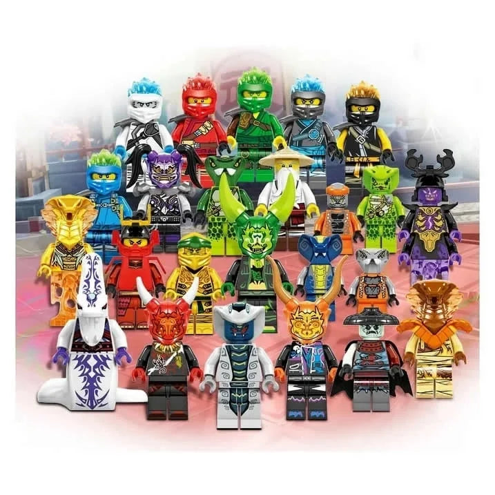 24 Pcs Ninjago Minifigures Building Blocks Toys Set, 1.77 Inchs Anime Ninja Action Figures Building Kits Y96702