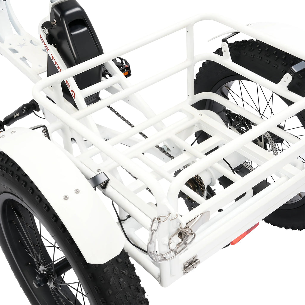 Electric Tricycle Fat Tire 750W 48V White R9242