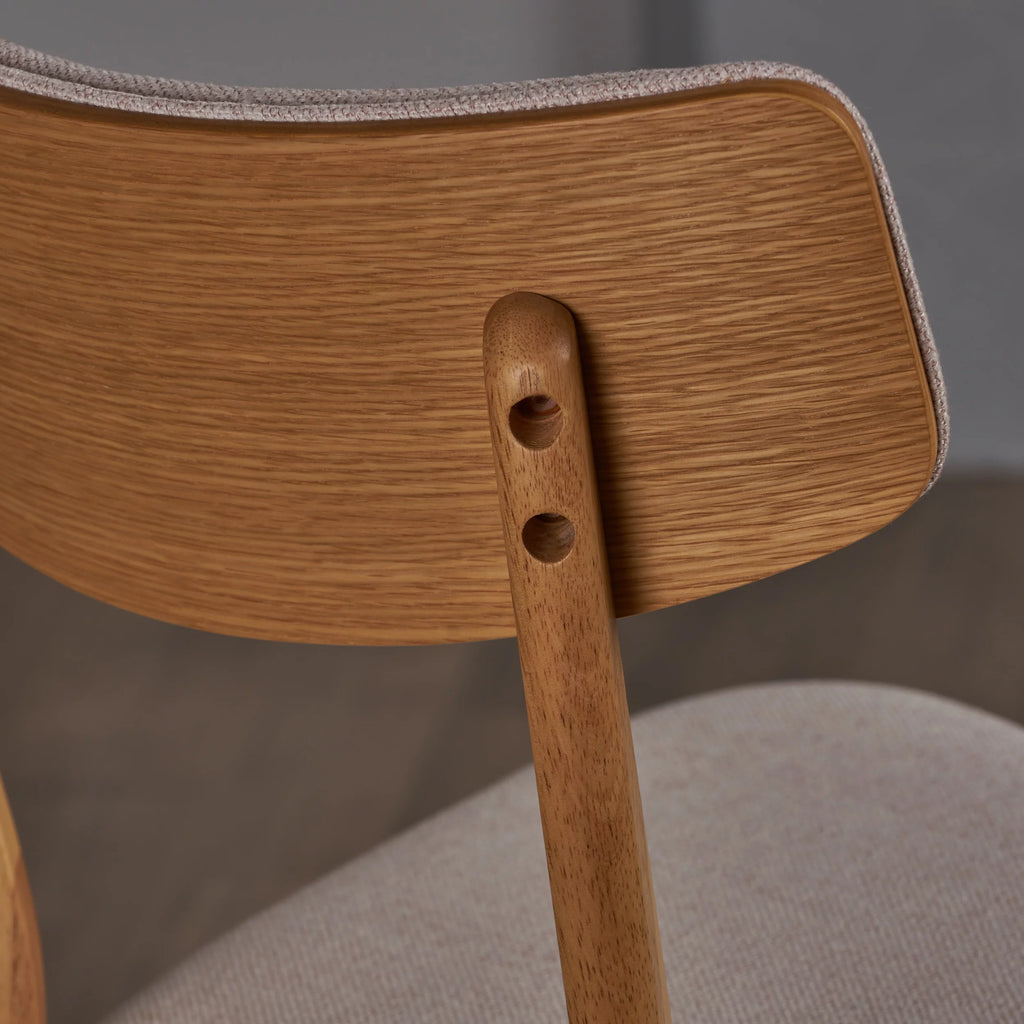 Light Beige Fabric Dining Chairs Q608