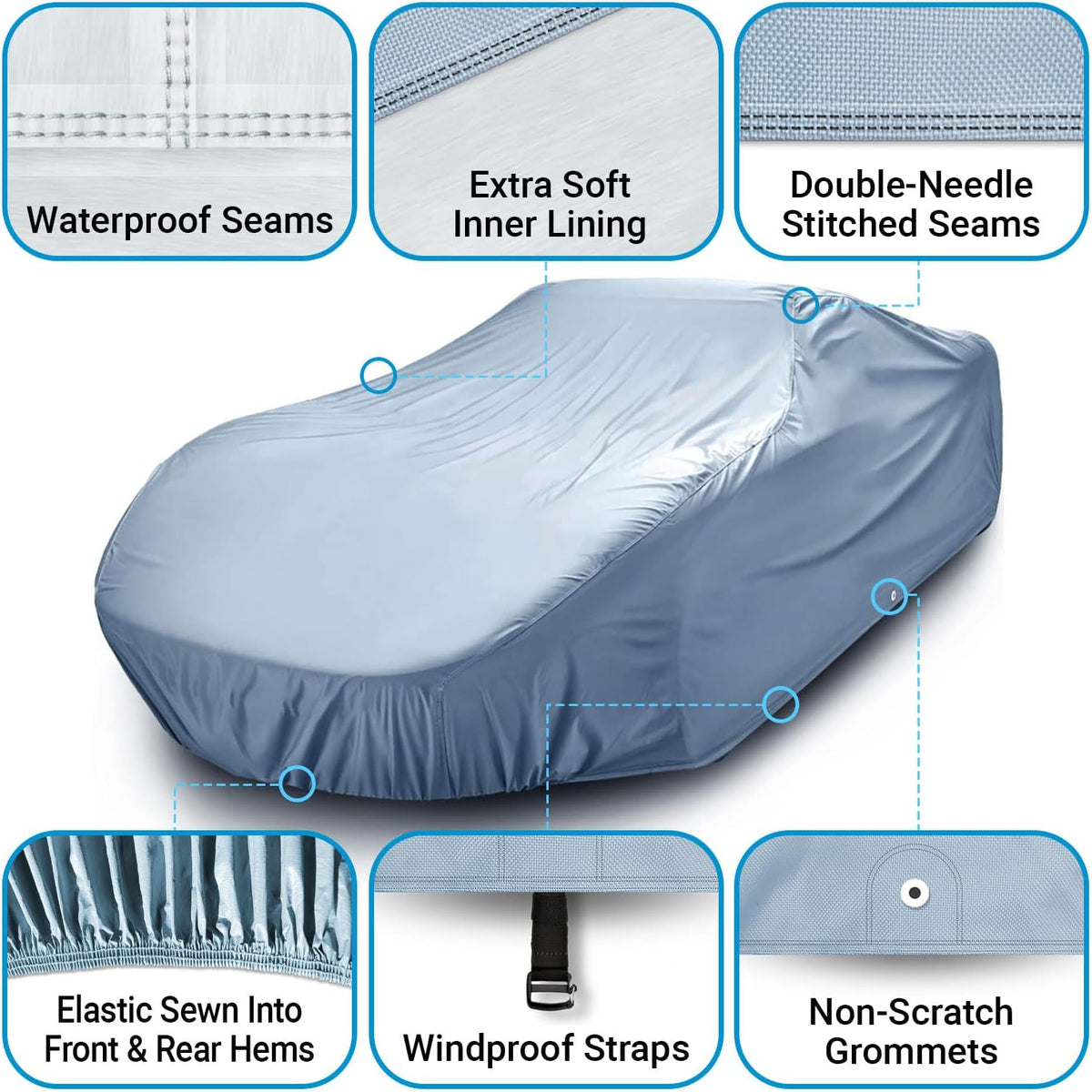 Waterproof Full Car Cover with Straps P20884