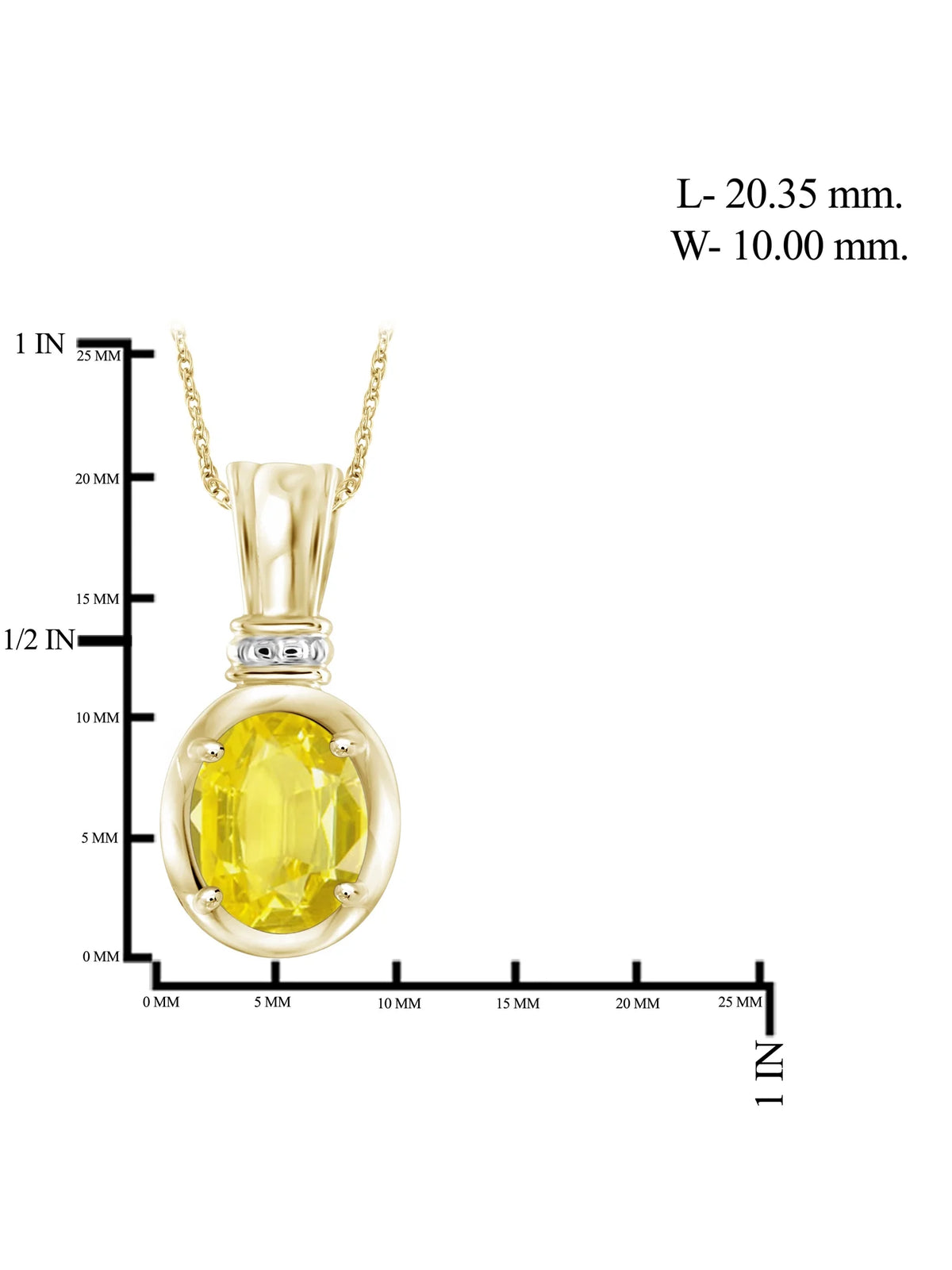 14K Gold Plated Silver Necklace with Genuine 2.00 CTW Yellow Sapphire X160501