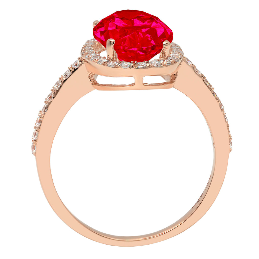 Oval Cut Red Simulated Ruby 14k Rose Gold Ring Size 10.5 M6488
