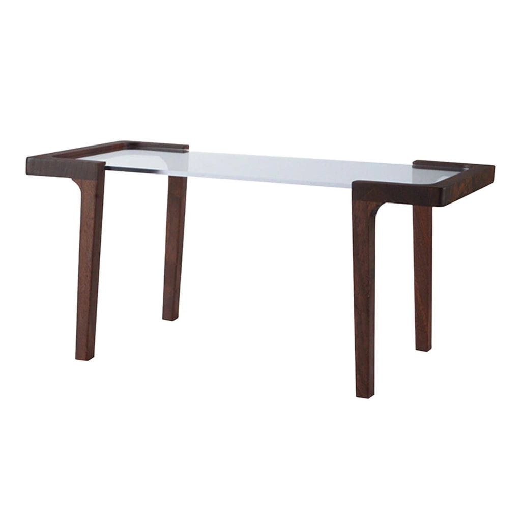 Walnut Acrylic Tabletop Dollhouse Furniture Table, 25cmx12.6cmx11.7cm R778