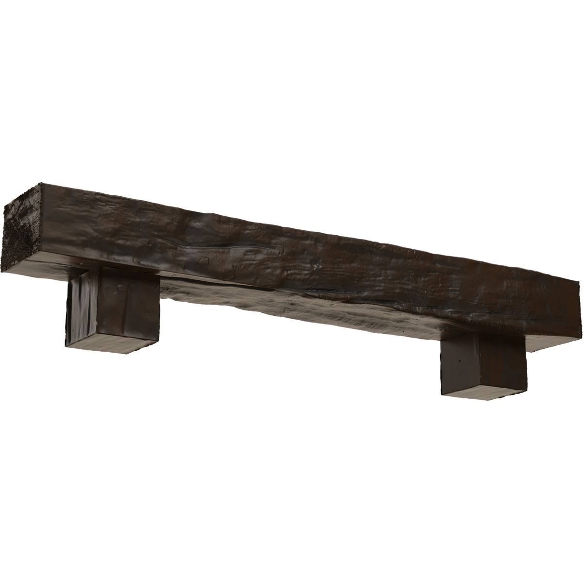 Burnished Mahogany Faux Wood Fireplace Mantel Kit with Corbels K343