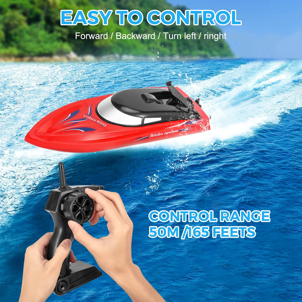 3 Pack 2.4 GHz RC Boat with 6 Rechargeable Batteries U510