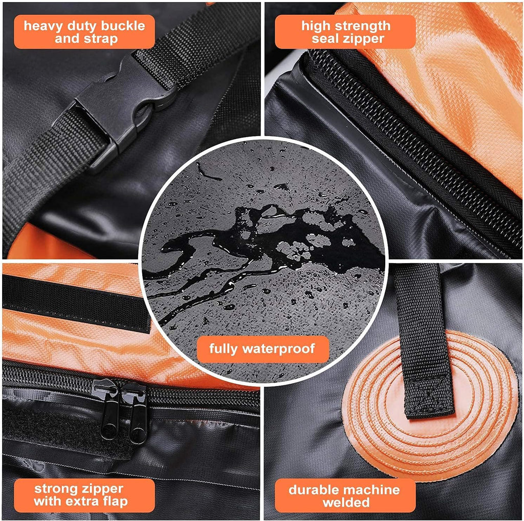 Car Rooftop Cargo Carrier Bag 15 Cubic Feet Waterproof Heavy Duty 800D PVC Soft-Shell Roof Carrier with Storage Bag and Protective Mat T744840