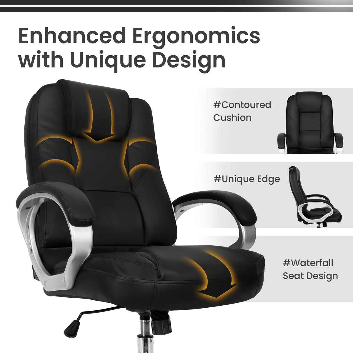 Ergonomic High-Back Leather Office Chair S84683