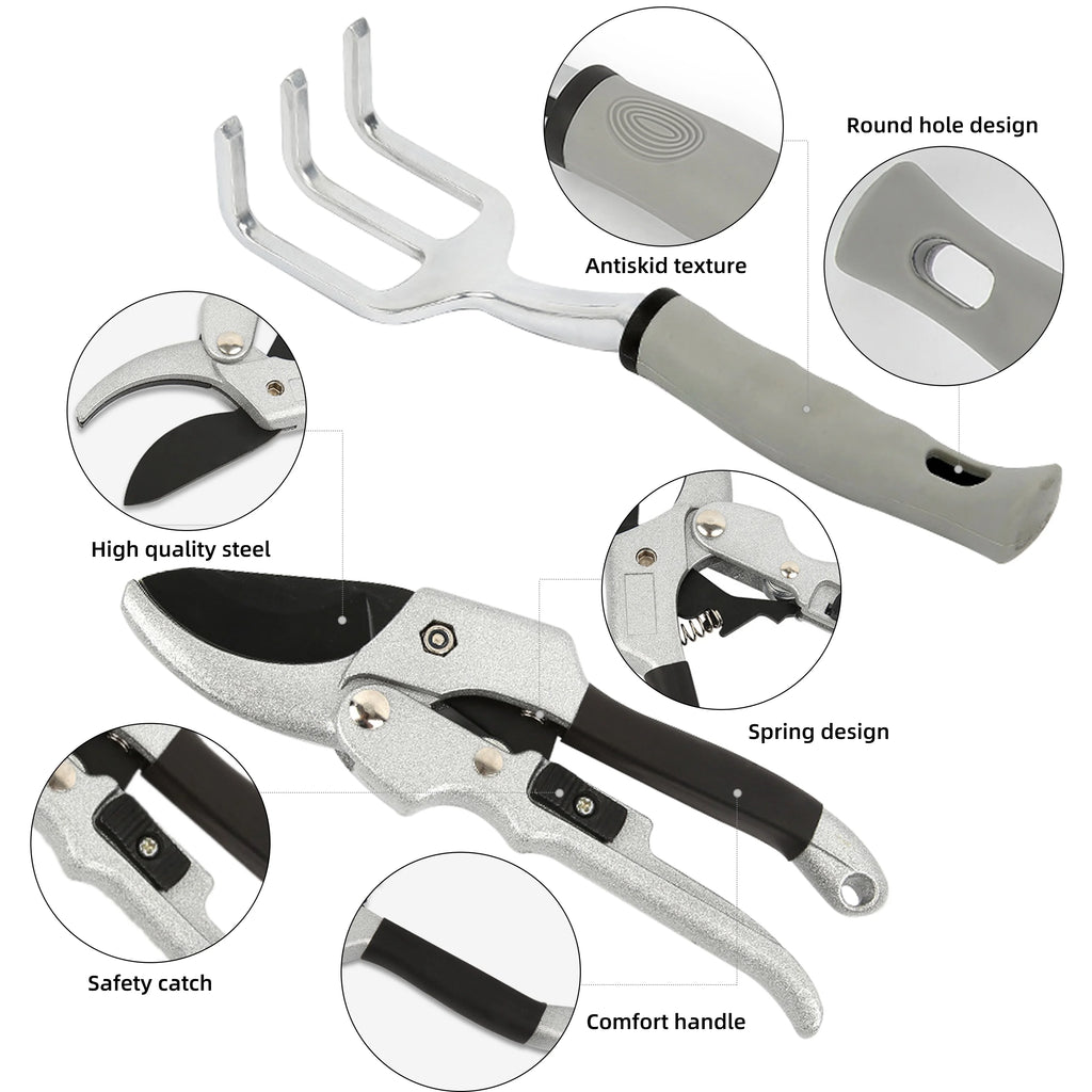 Aluminum Alloy Garden Tool Kit with Storage Tote Bag M308204