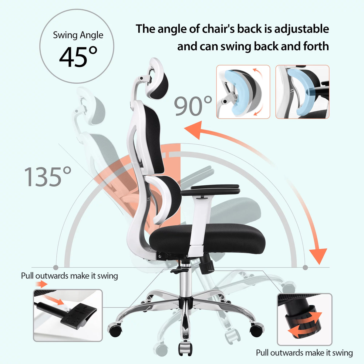 Black High Back Ergonomic Office Chair with Lumbar Support I92433