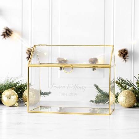 Gold Wedding Glass Terrarium Card Holder G421766