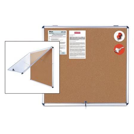 Slim-Line Enclosed Cork Bulletin Board 47 x 38 in. Aluminum Case E99559