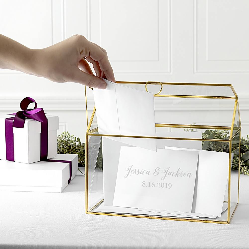 Gold Wedding Glass Terrarium Card Holder G421766