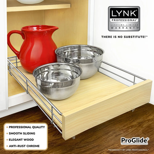 14"W x 21"D Chrome Pull Out Cabinet Organizer Z2643