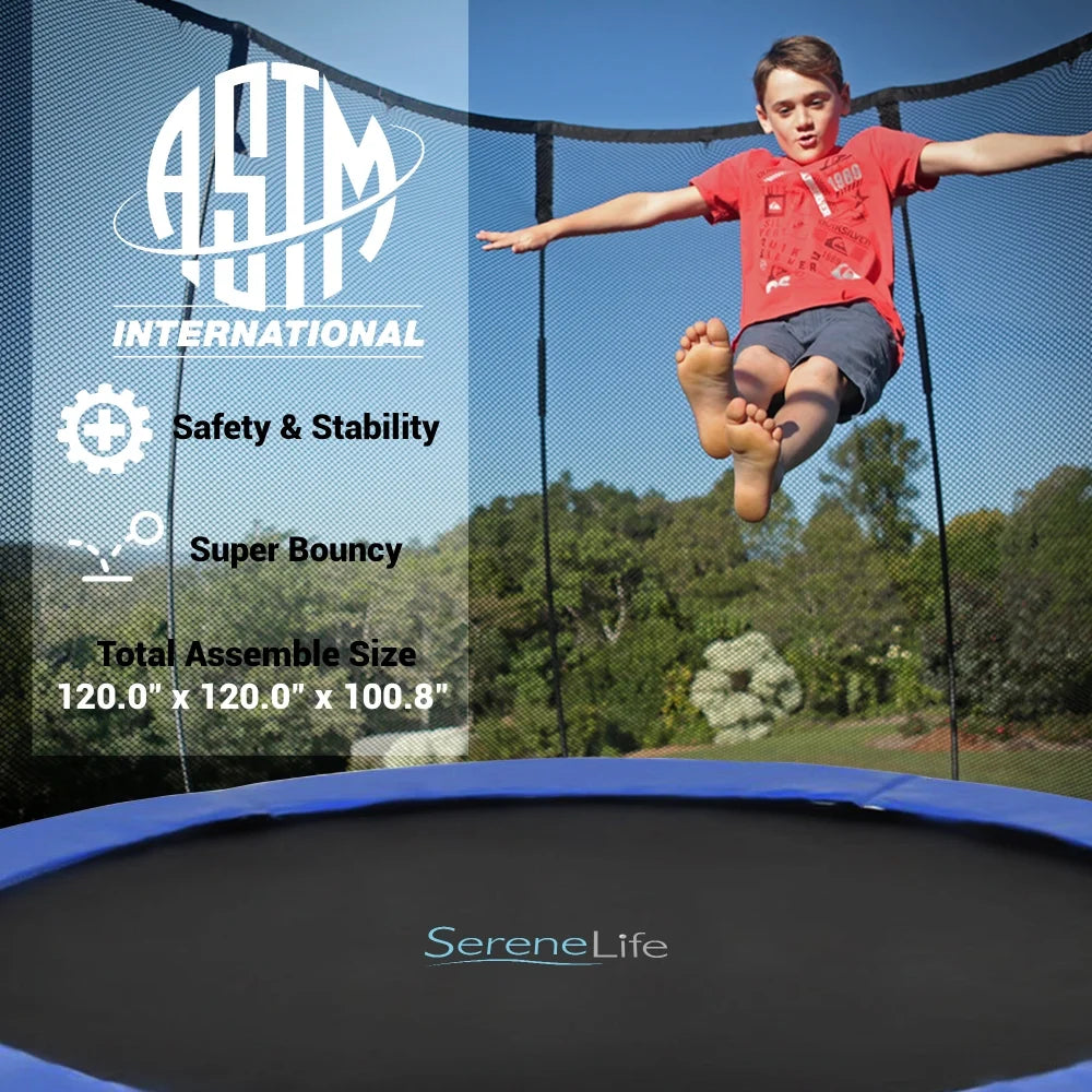 10 ft. Outdoor Trampoline with Safety Net Cage M8157