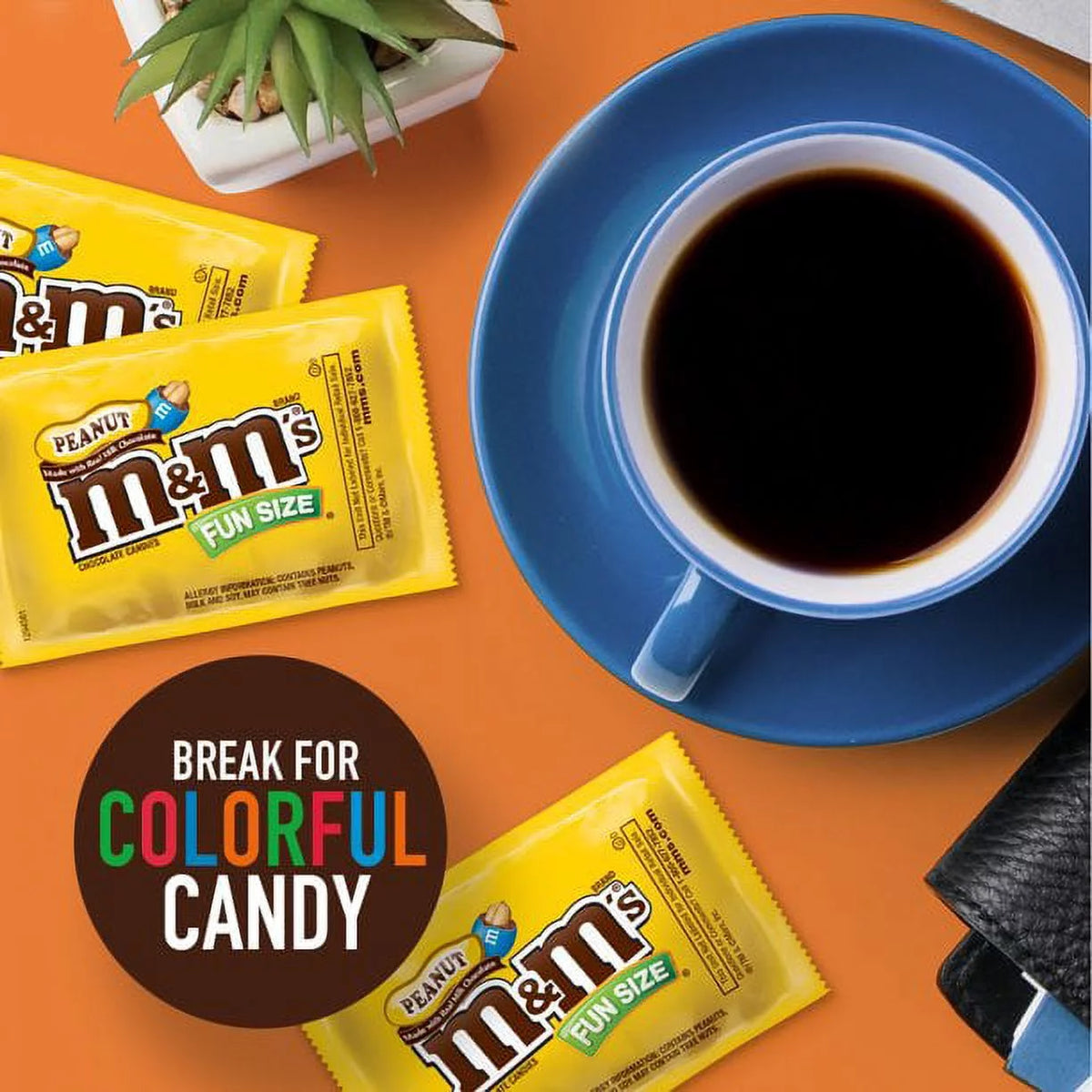 M&M's Peanut Chocolate Candy Fun Size Snacks, 5 LBs Bundle D184
