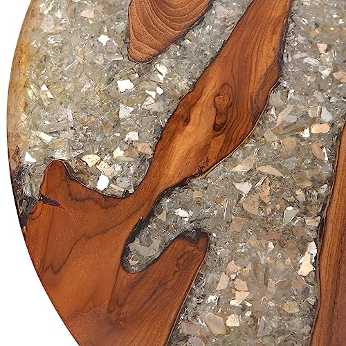 Teak Resin Round Coffee Table 23.6" B869316