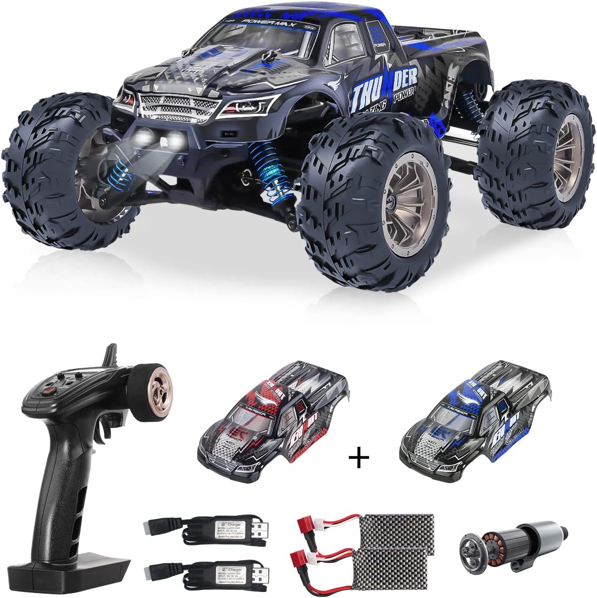 Brushless 1:16 4WD High Speed RC Monster Truck with 2 Battery A1165
