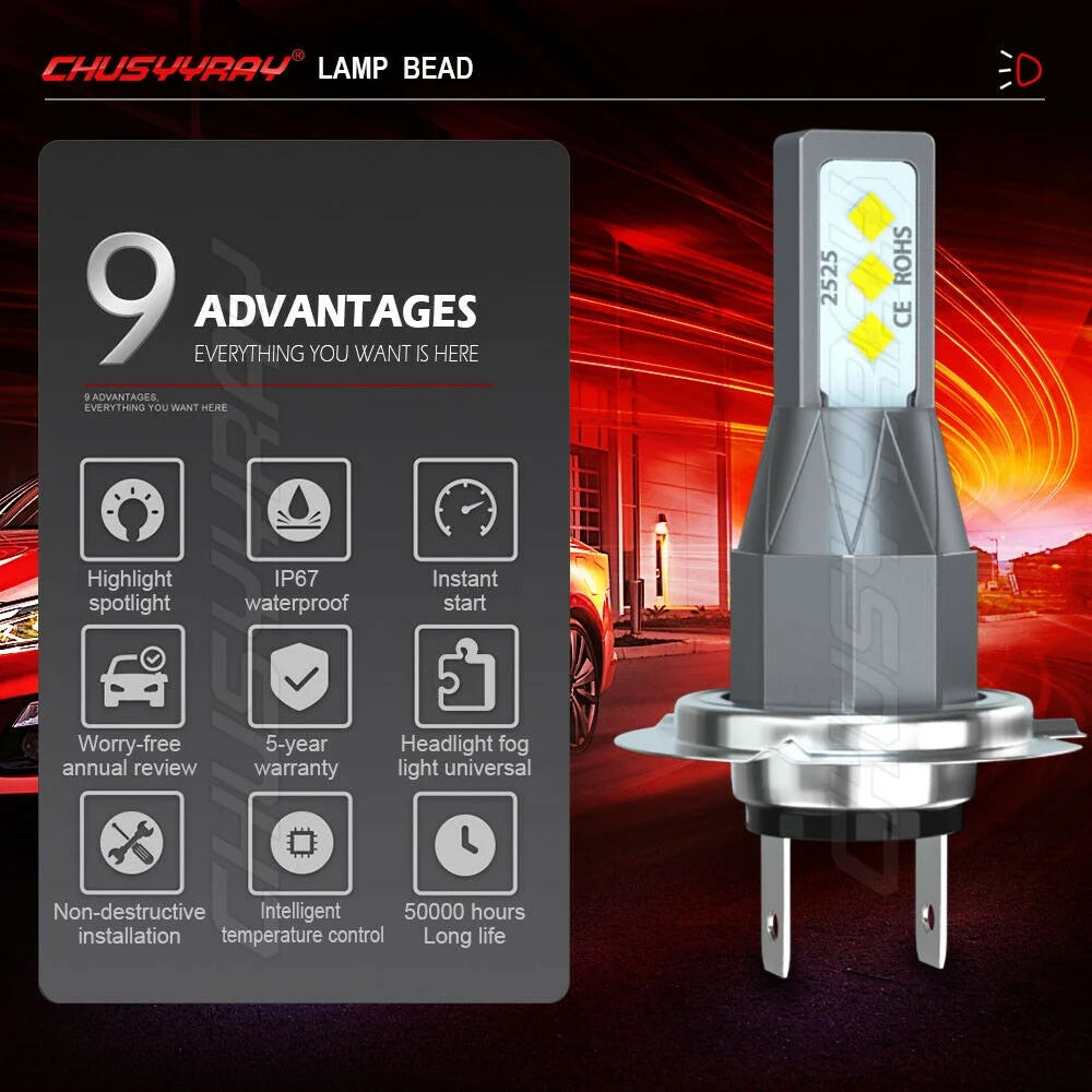 6x LED Headlights Hi/Low Beam Fog Light Bulbs 6000K U4497