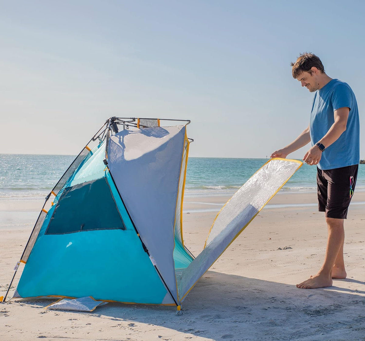 4 Person Instant Beach Tent UPF 50+ Sun Shelter N18738