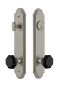 Tall Plate Entry Set with Lyon Knob in Satin Nickel E5931
