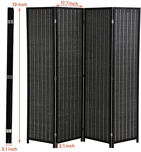 Black 6 Panel Folding Room Divider, 17.7" Wide G115094