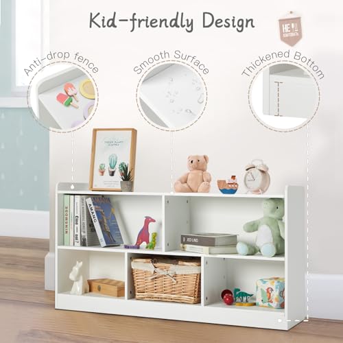 Wooden 2 Shelf 5-Section Toy Storage Organizer K676