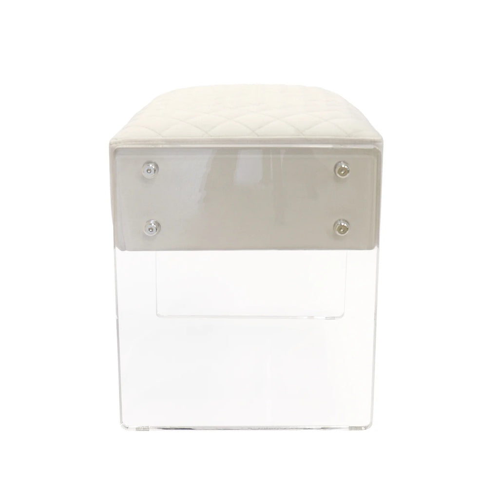 Ivory Velvet Stool E11739