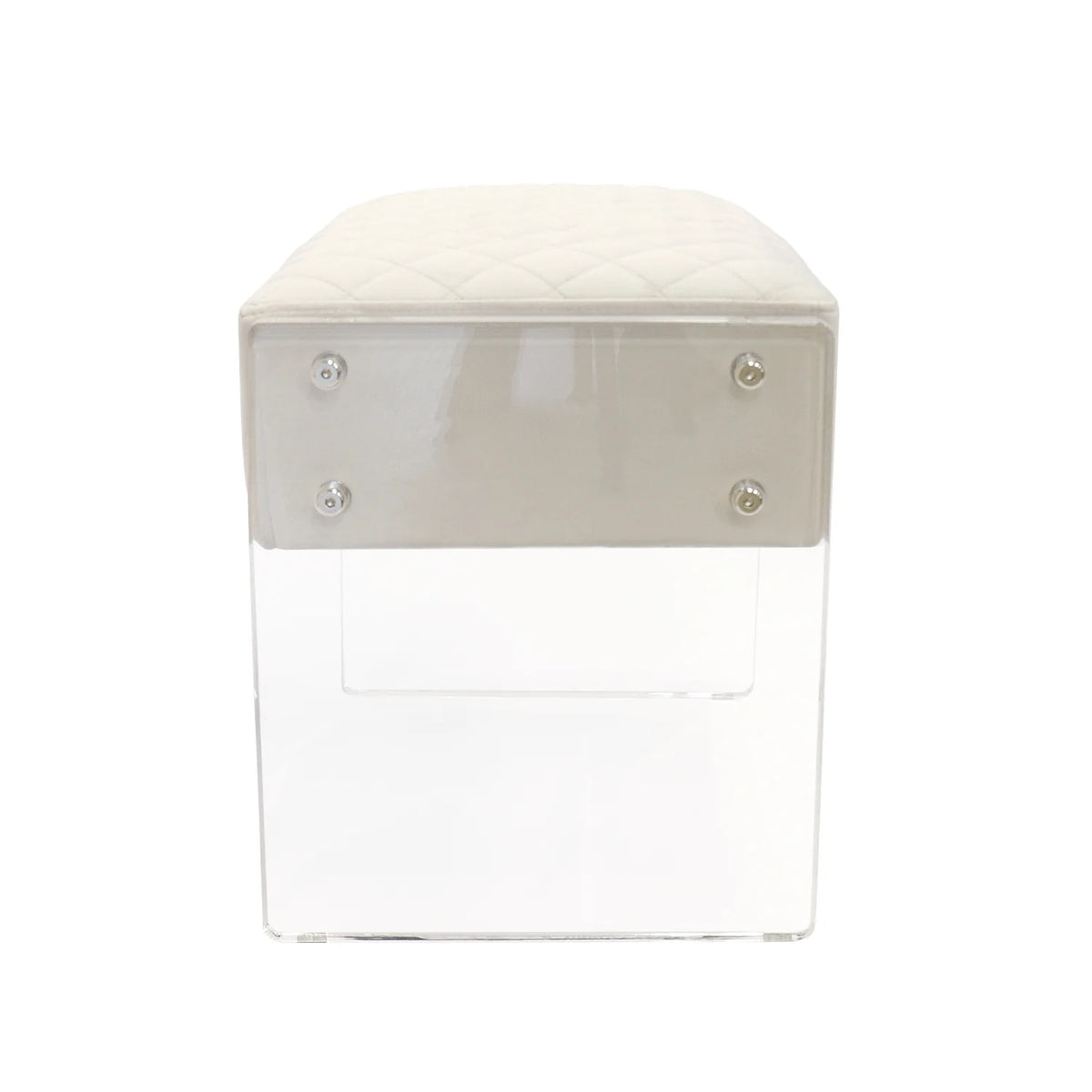 Ivory Velvet Stool E11739