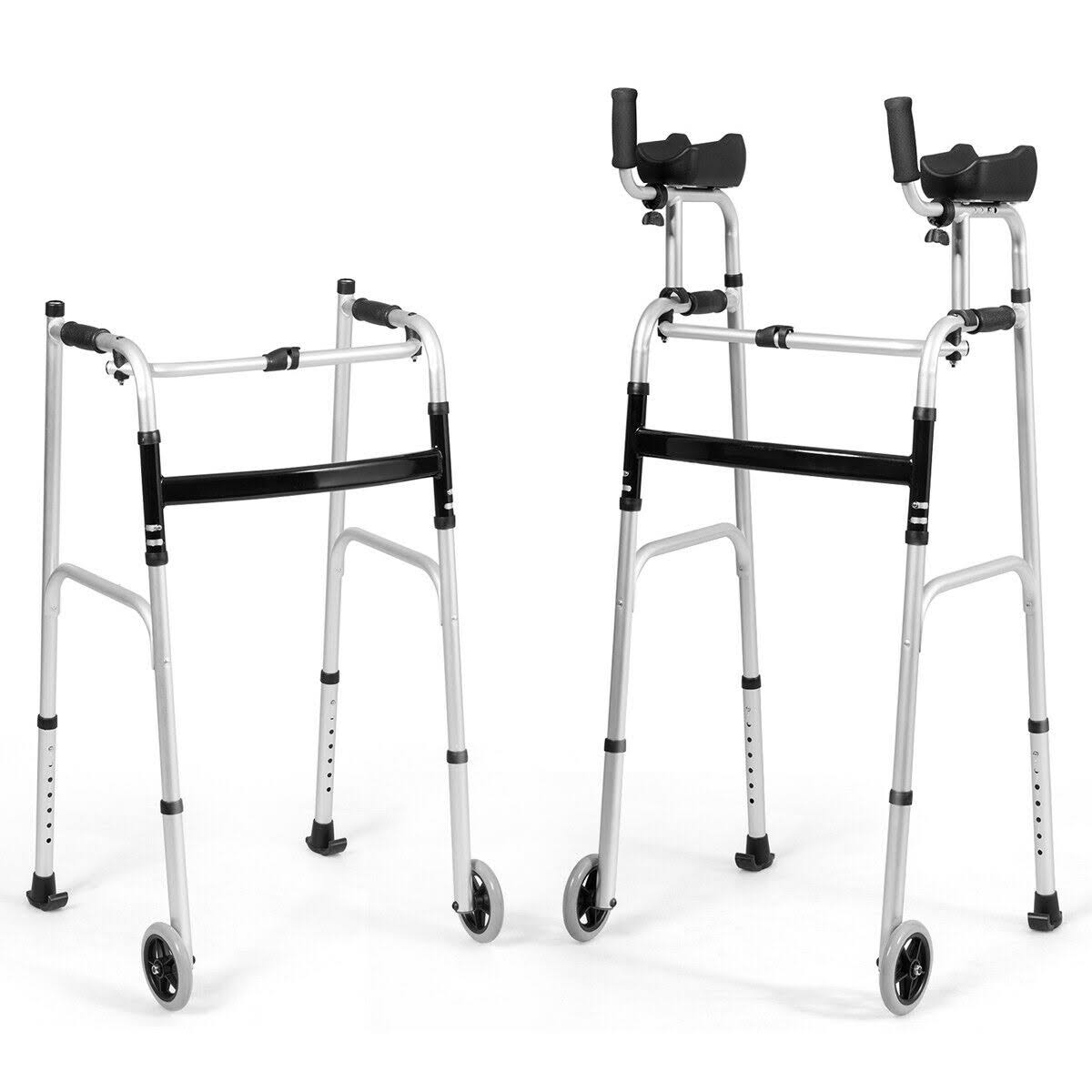 Folding Height Adjustable Walking Frame with Armrest J894150