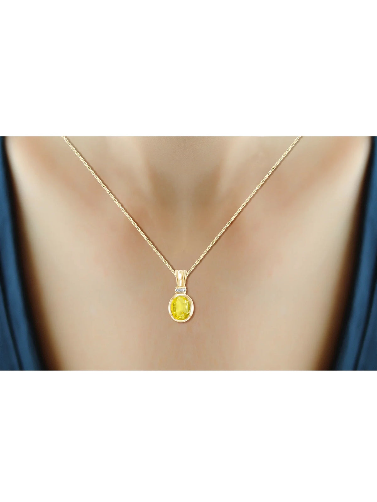 14K Gold Plated Silver Necklace with Genuine 2.00 CTW Yellow Sapphire X160501