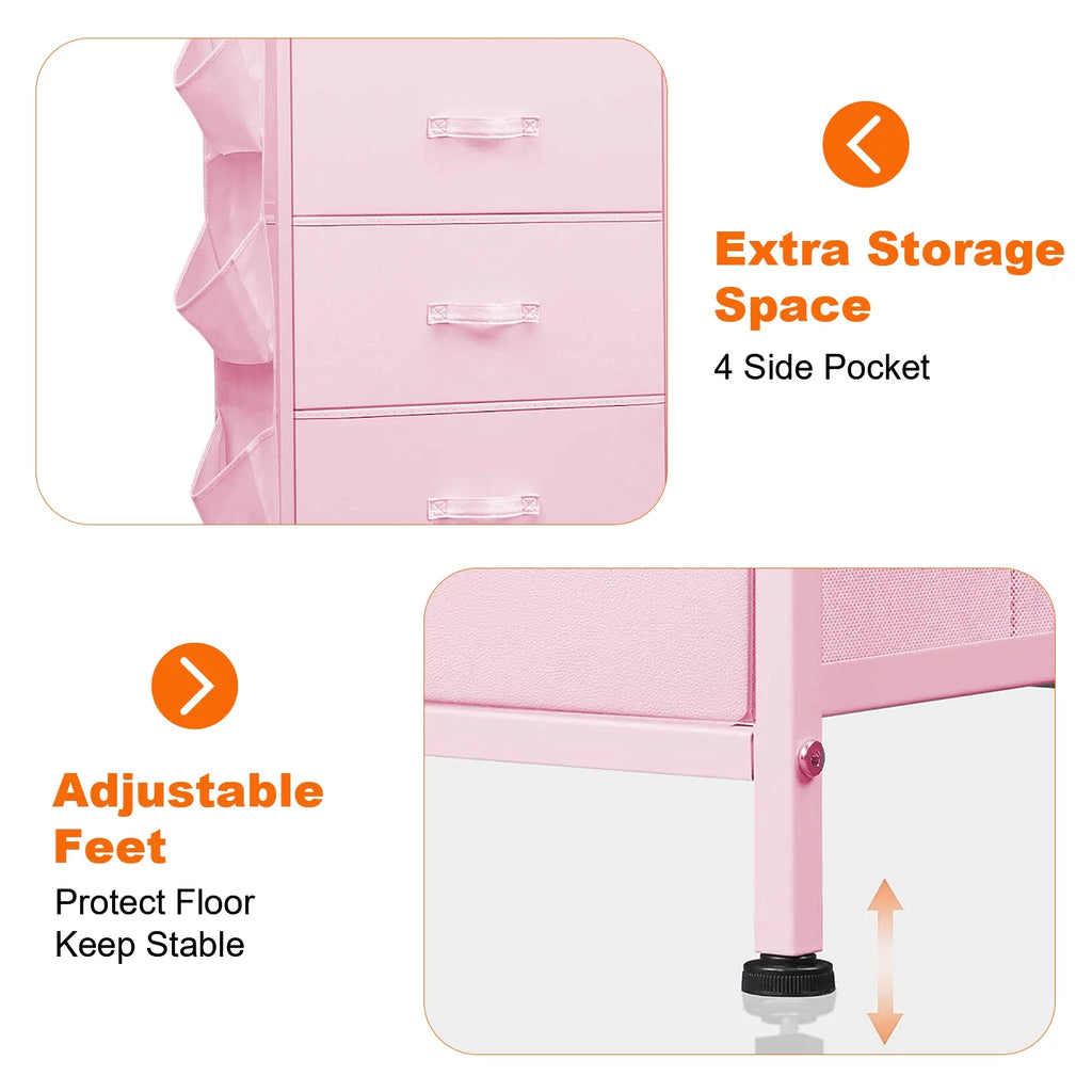 Pink 11 Drawer Dresser A9944