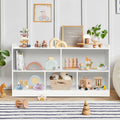 Wooden 2 Shelf 5-Section Toy Storage Organizer K676