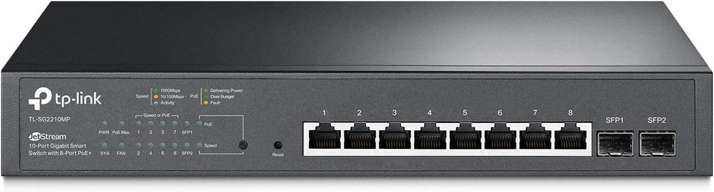 10 Port Gigabit Smart Managed PoE Switch with 8 PoE+ Ports and 2 SFP Slots M98101