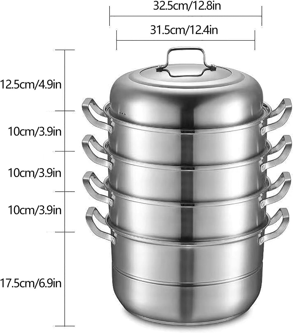 Stainless Steel 5 Levels Steamer with Glass Lid 32cm G85972