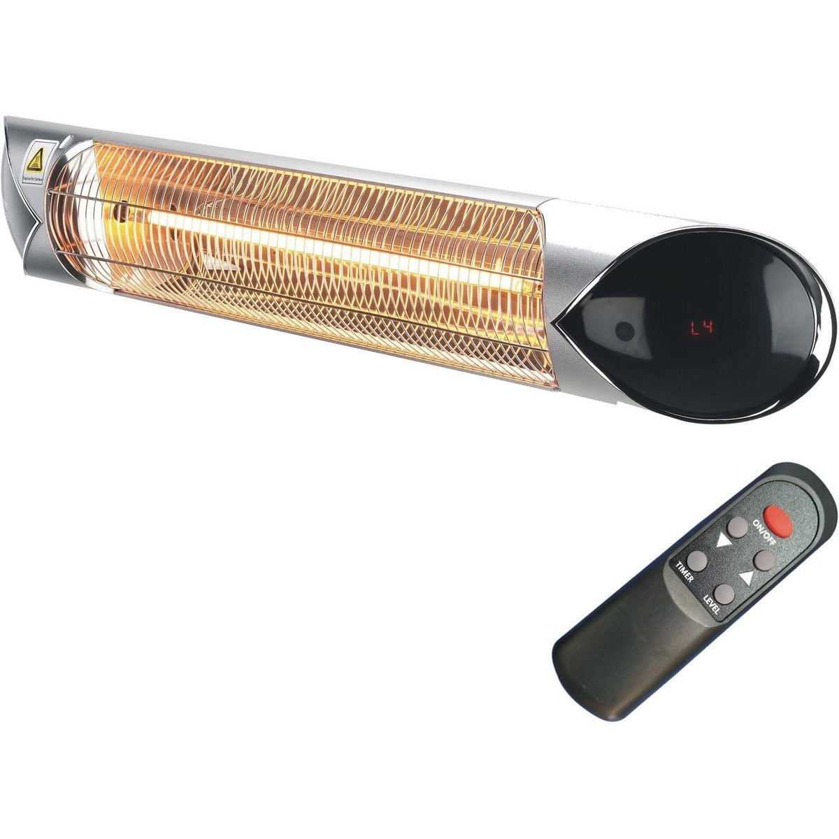 Electric Carbon Infrared Heat Lamp with Remote Control and Adjustable Pole Stand W257739