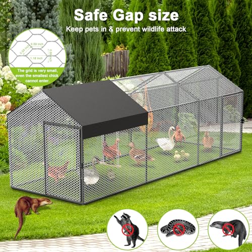 Large Chicken Run with Cover for Yard K113988