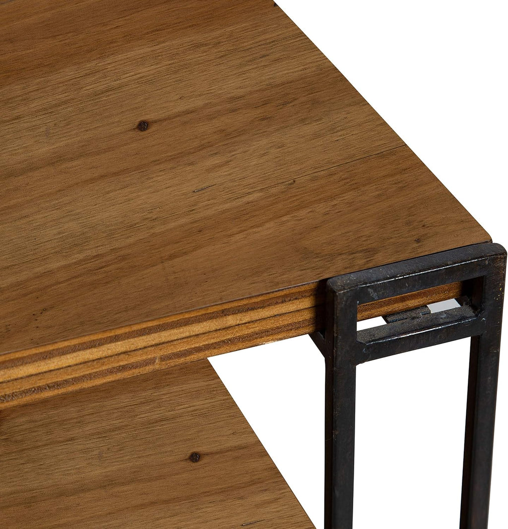 Wood and Metal Side Table with Three Shelves G5834